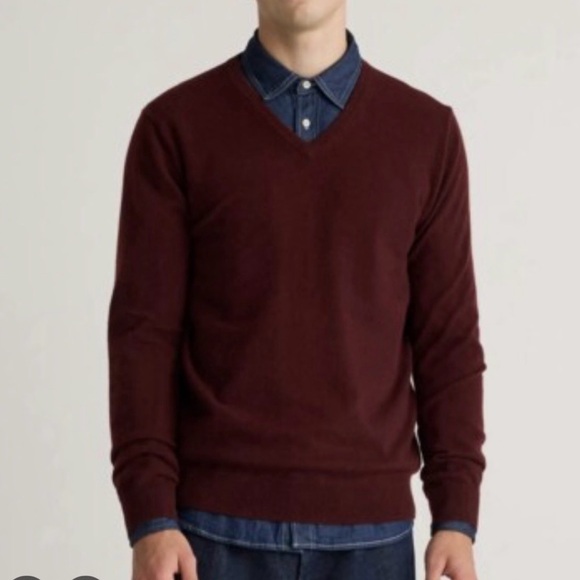 Calvin Klein Other - Calvin Klein Extra Fine Merino Wool V-neck Sweater Mens Medium Dark Chestnut NWT